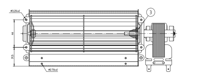 Wentylatory krzyżowe Niski poziom hałasu Aluminium 110V 60Hz 220v 240v 2