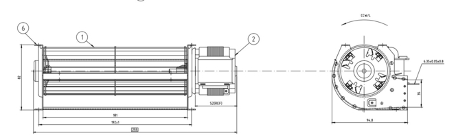 Wentylatory krzyżowe Niski poziom hałasu Aluminium 110V 60Hz 220v 240v 0